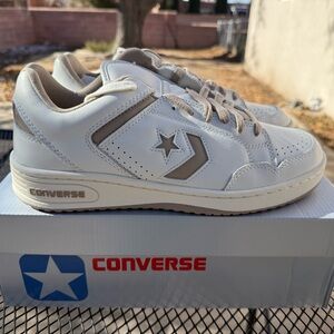 Converse Weapon Ox White and Tan Sneakers